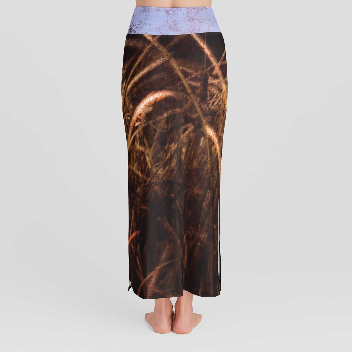 Cattails In The Wind High Waist Skirt