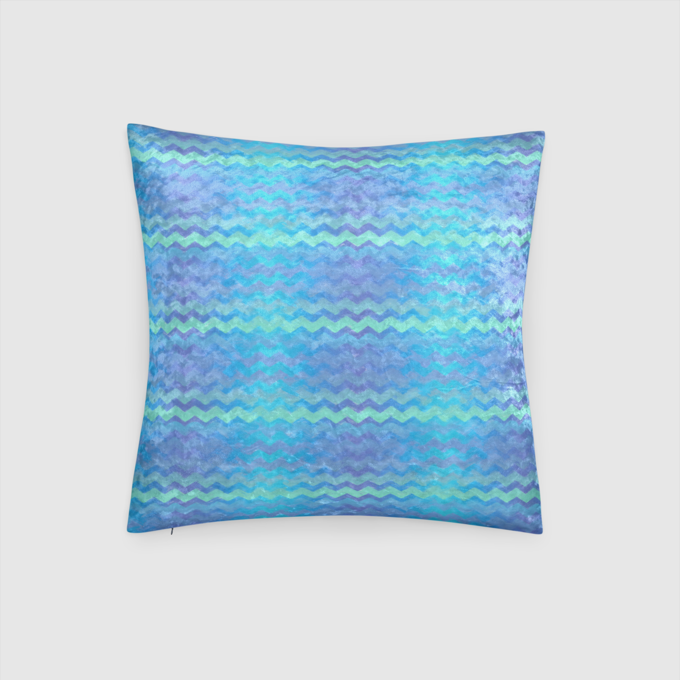 Mermaid Stripes Crushed Velvet Throw Pillow