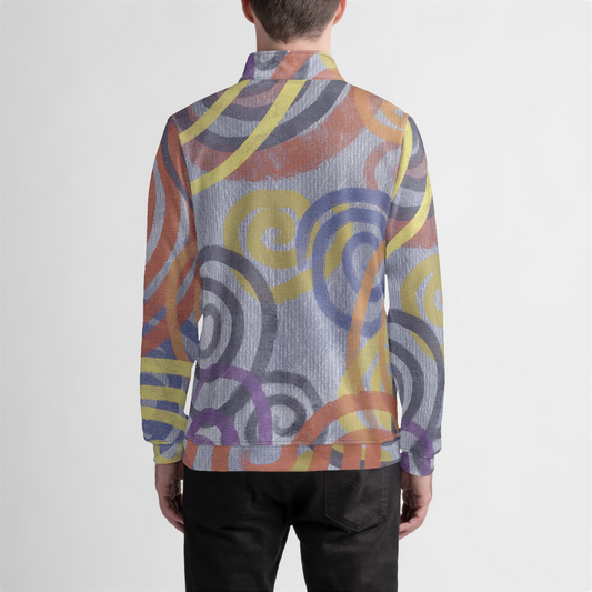 Colorful Spirals Quarter Zip Pullover