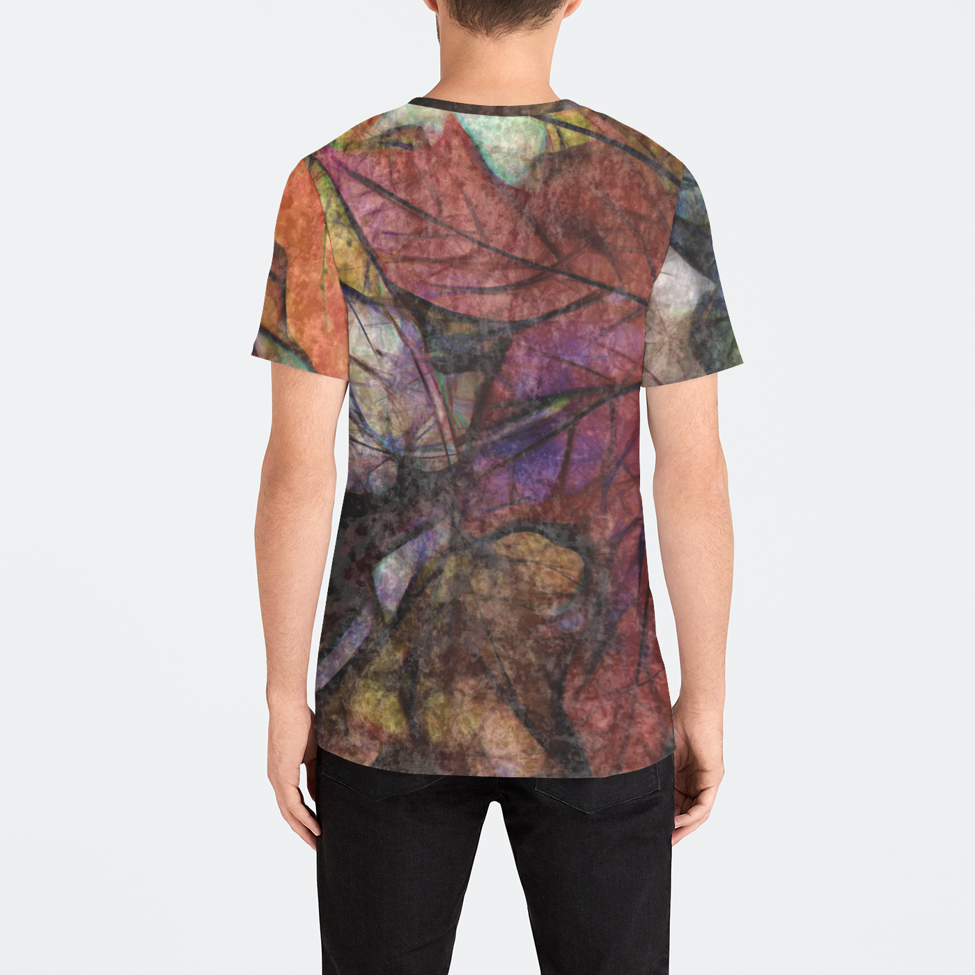 Fall Leaves Abstract Mens Velvet Tee