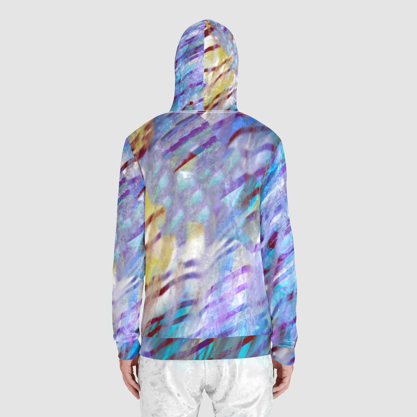 Abstract Ripple Unisex Zip Relaxed Velvet Hoodie