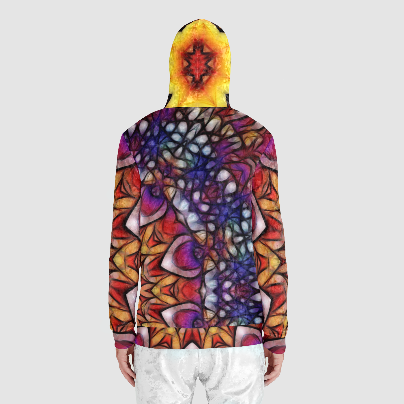 Blue Red Purple Kaleidoscope Unisex Zip Relaxed Velvet Hoodie