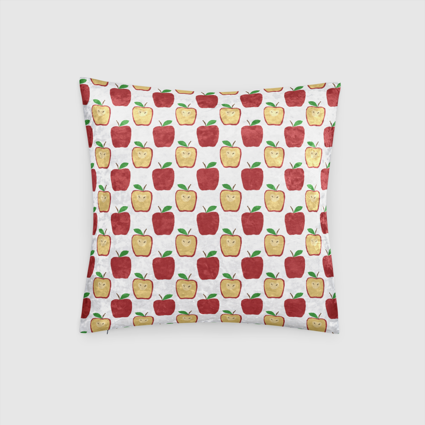 Apple Polkadots Crushed Velvet Throw Pillow