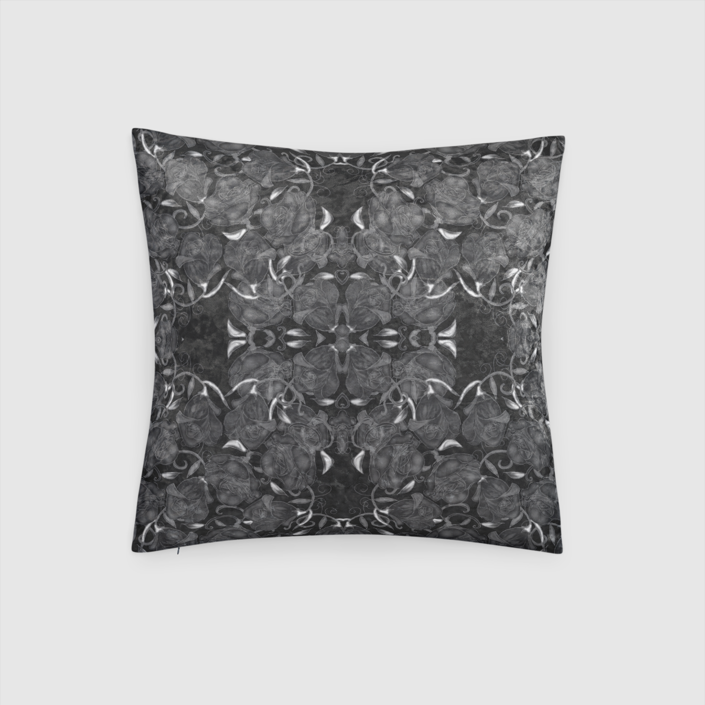 Black Roses Crushed Velvet Throw Pillow