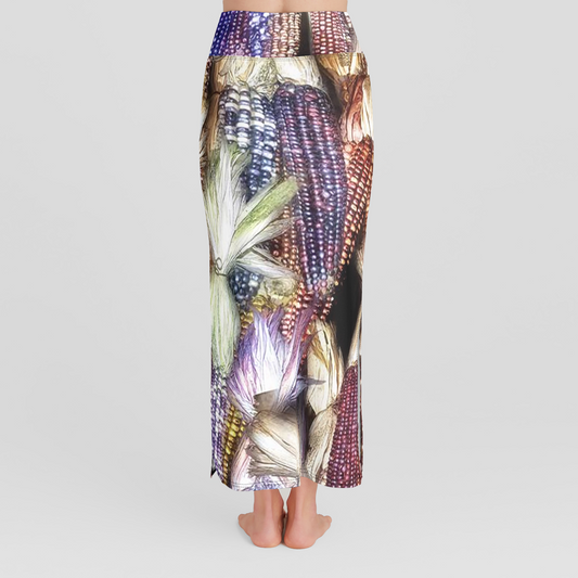 Harvest Corn in Blue High Waist Skirt