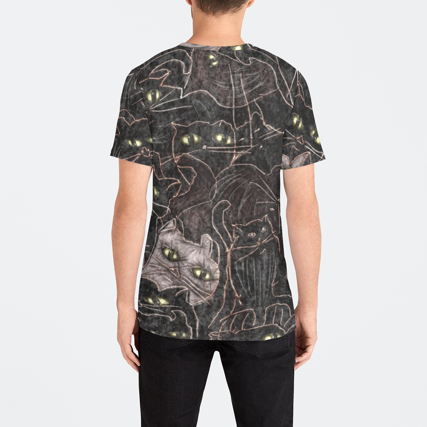 Black Cats Mens Velvet Tee