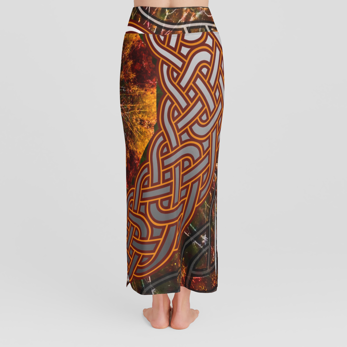 Fall Celtic Knot High Waist Skirt