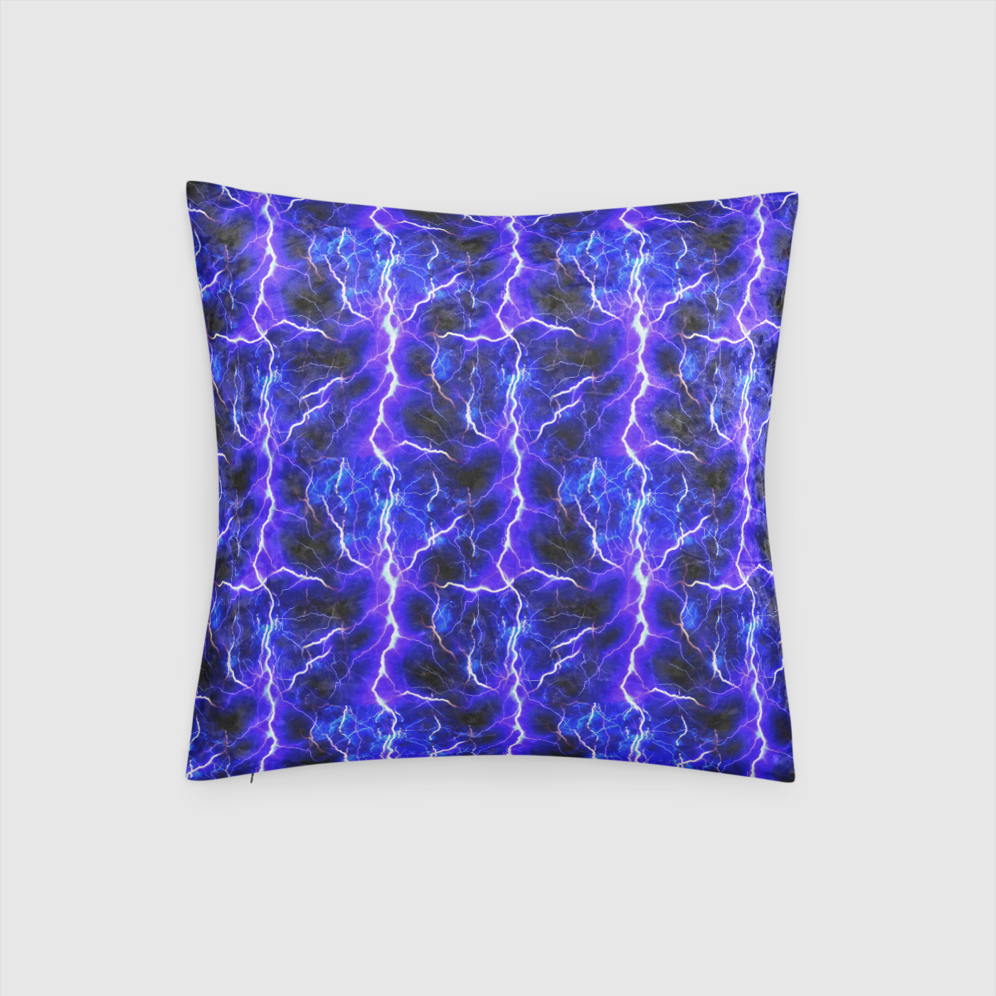 Blue Lightning Crushed Velvet Throw Pillow