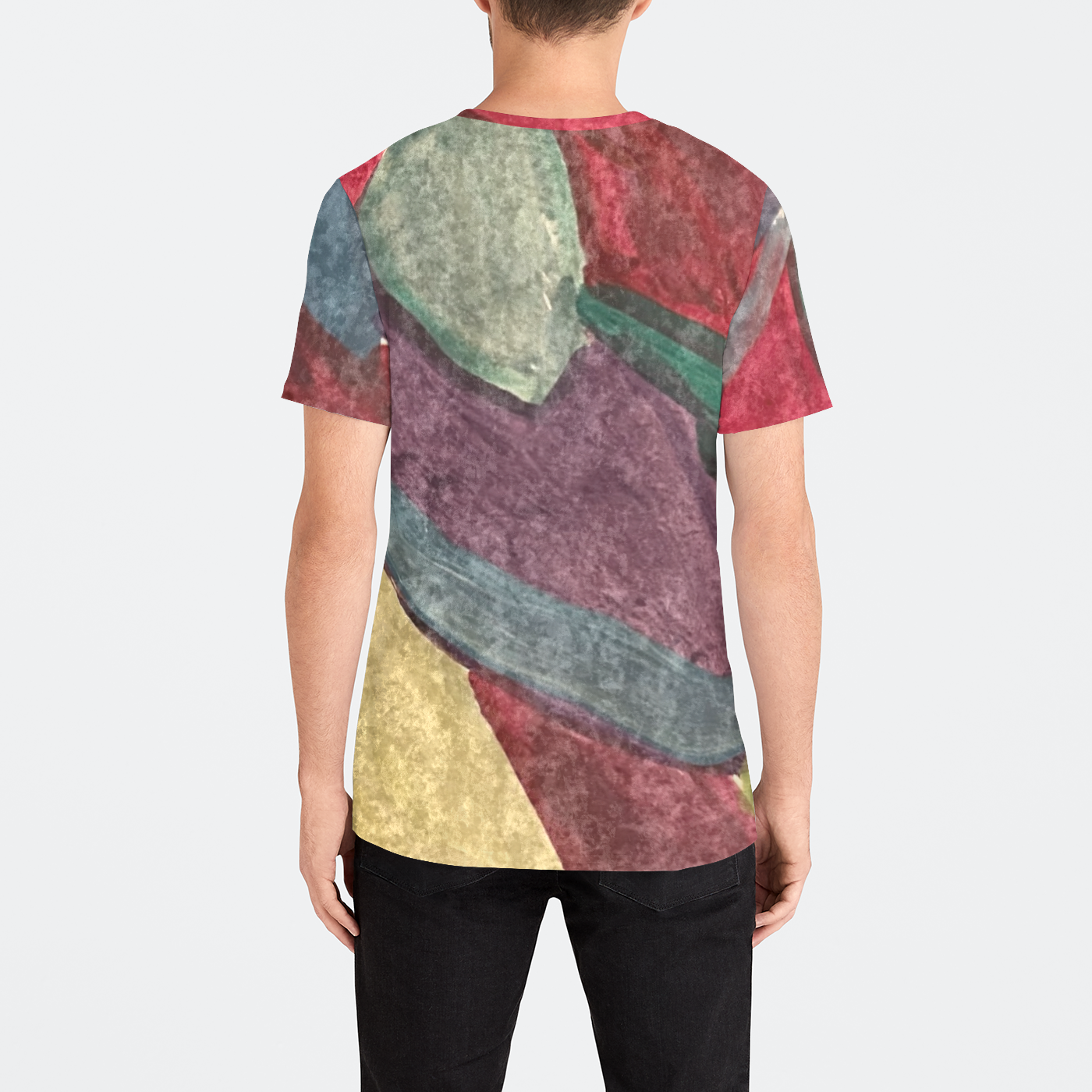 Colorful Watercolor Leaves Mens Velvet Tee