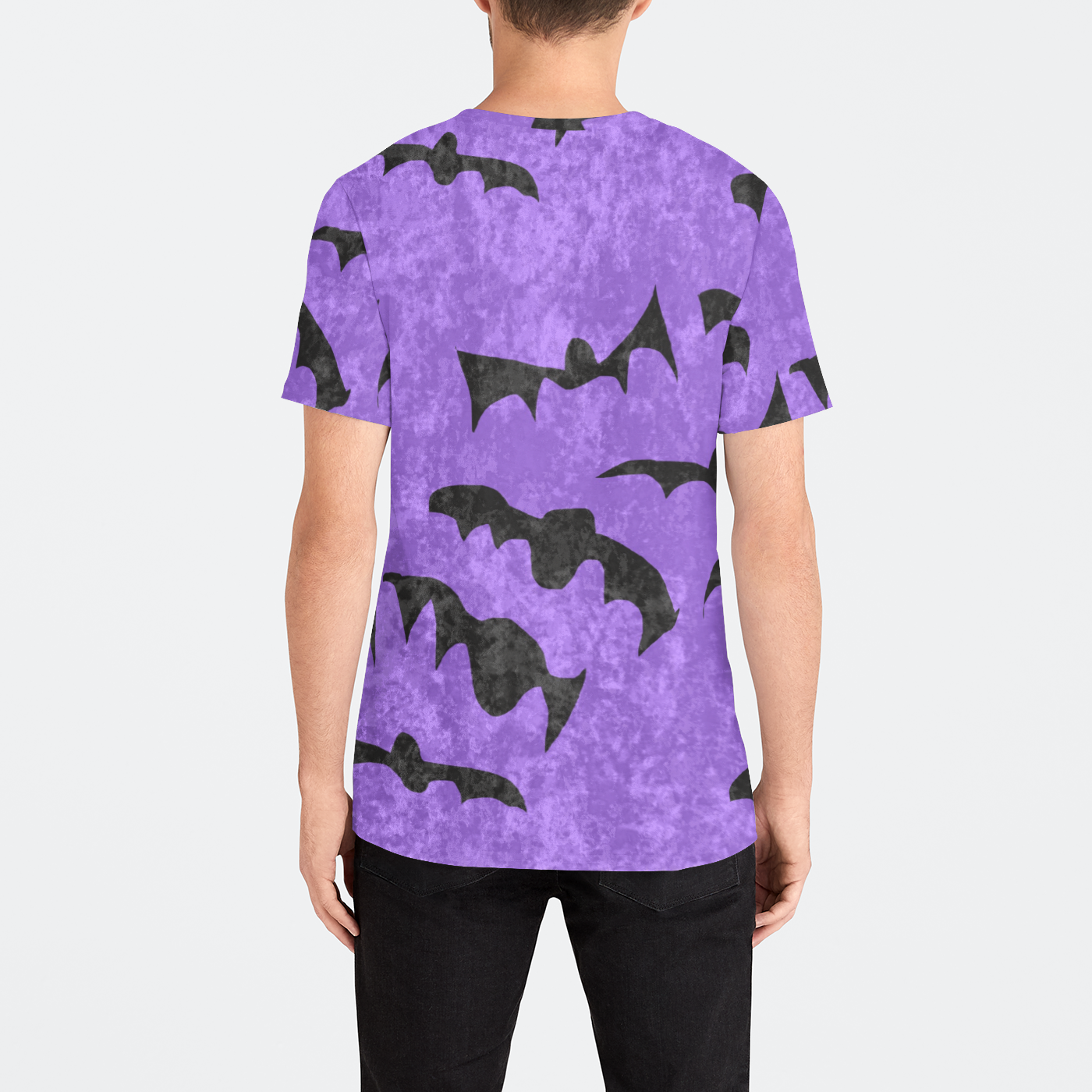 Bats Pattern Mens Velvet Tee