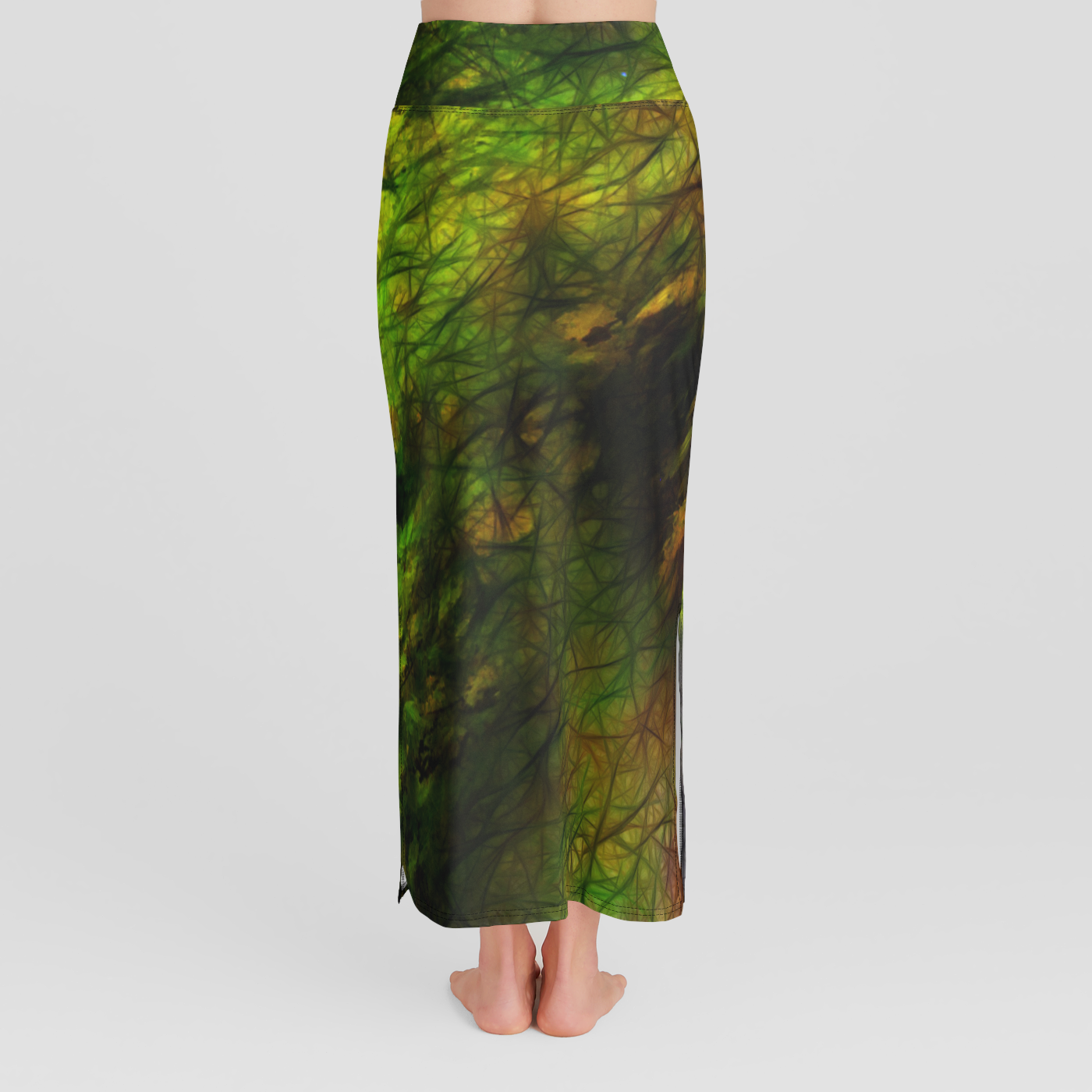 Fall Color Abstract High Waist Skirt