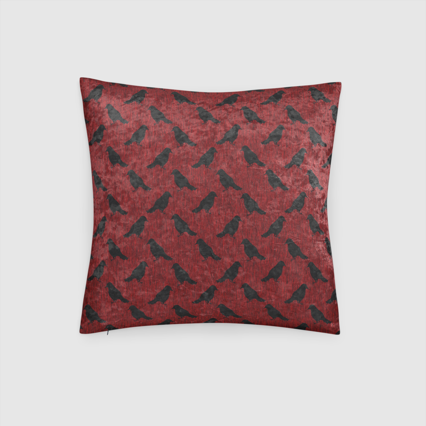 Ravens Pattern Crushed Velvet Throw Pillow