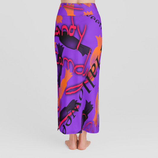 Halloween Candy High Waist Skirt