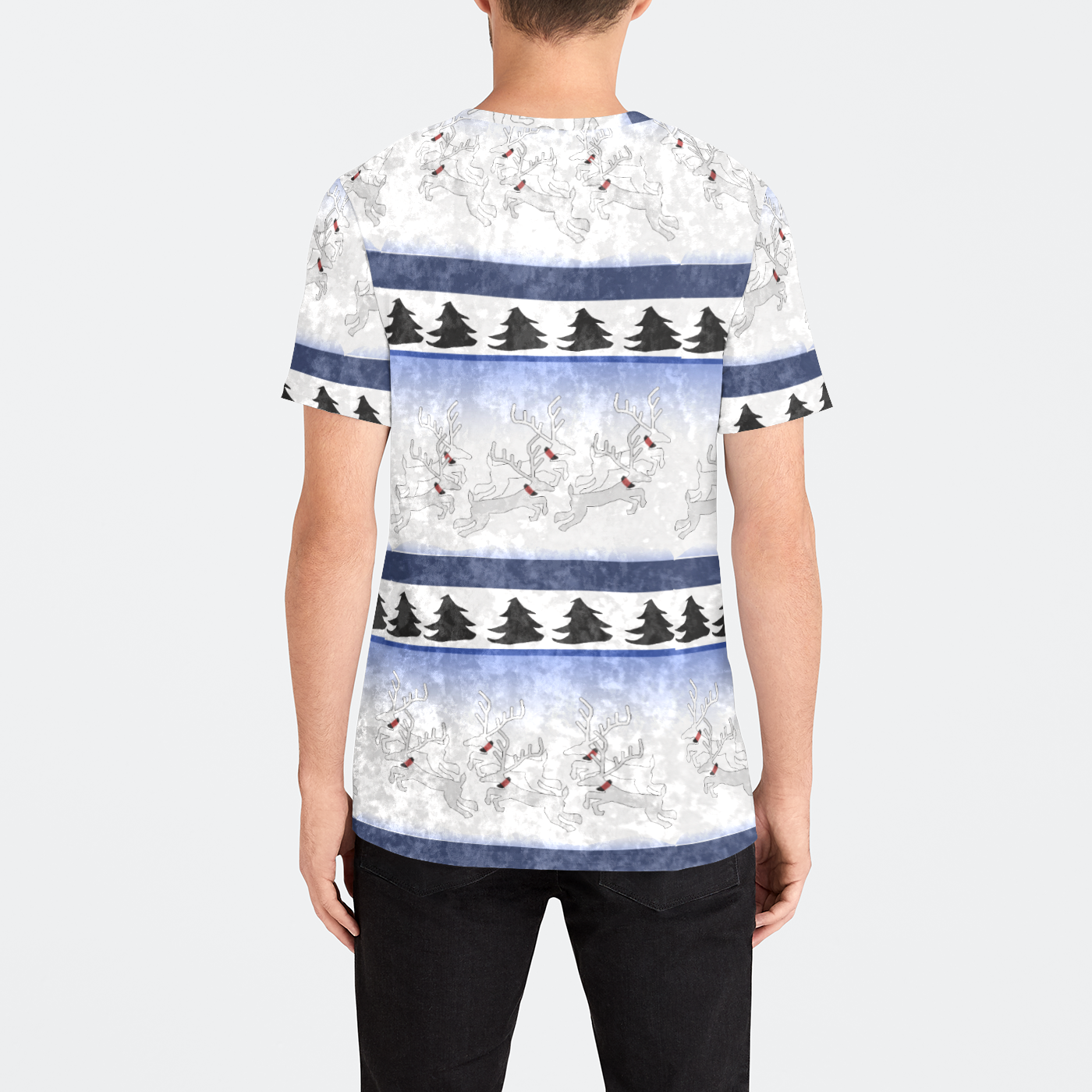 Reindeer Pattern  Mens Velvet Tee