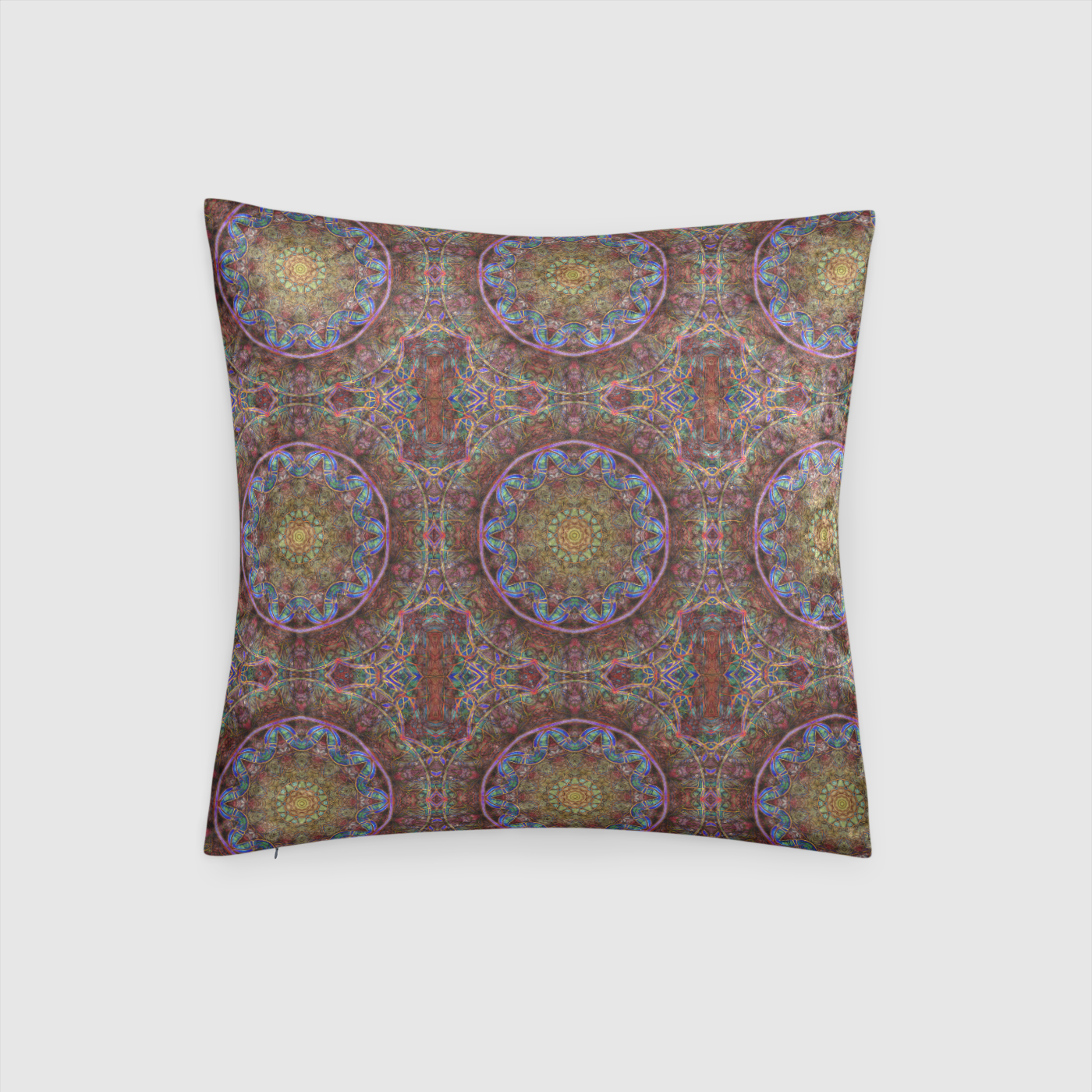 Blue Pink Windy Kaleidoscope Crushed Velvet Throw Pillow