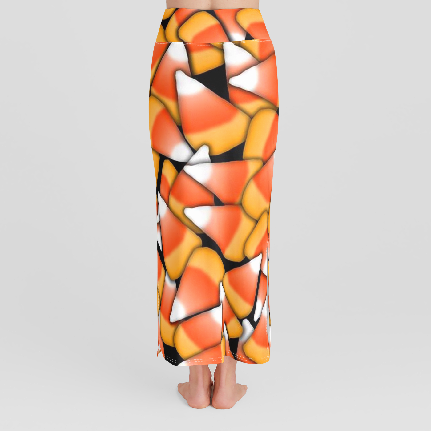 Candy Corn Pattern High Waist Skirt