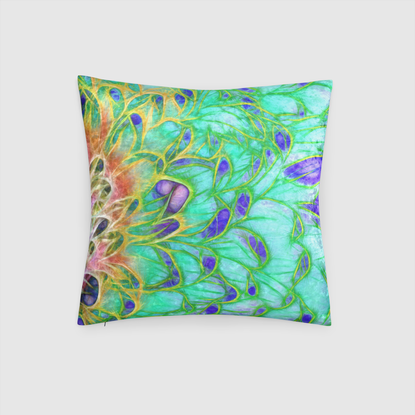 Abstract Chrysanthemum Crushed Velvet Throw Pillow