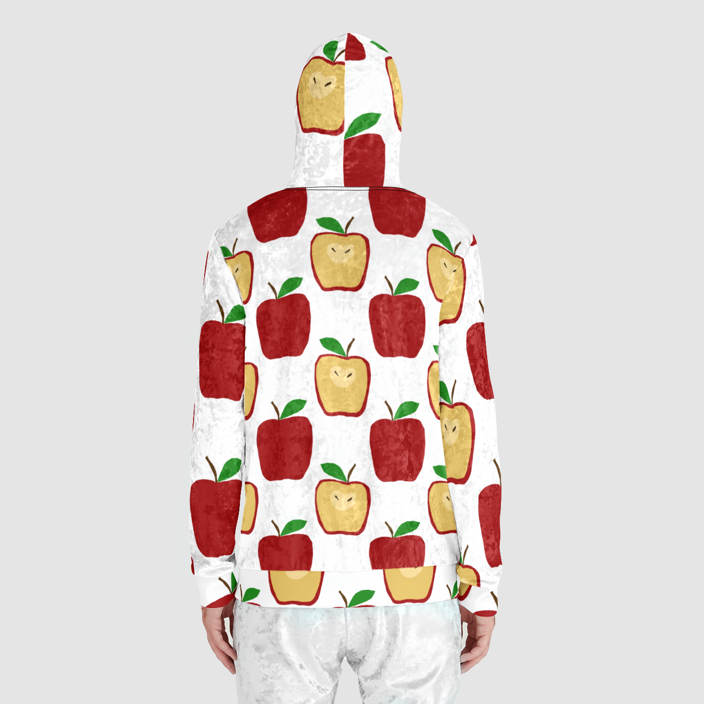 Apple Polkadots Unisex Zip Relaxed Velvet Hoodie