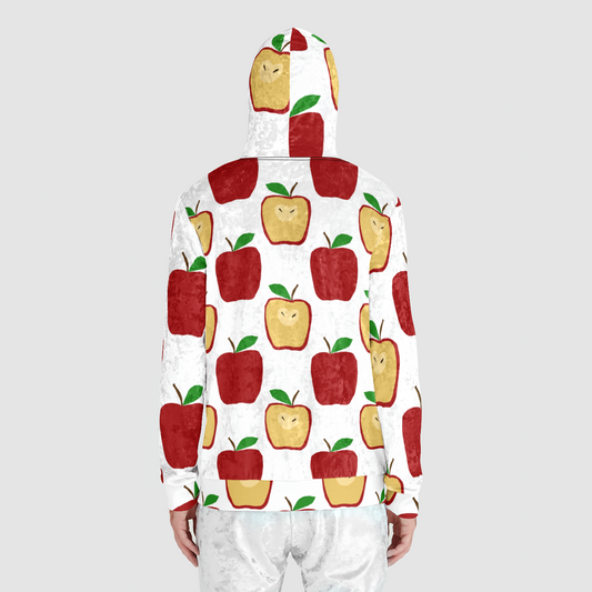 Apple Polkadots Unisex Zip Relaxed Velvet Hoodie