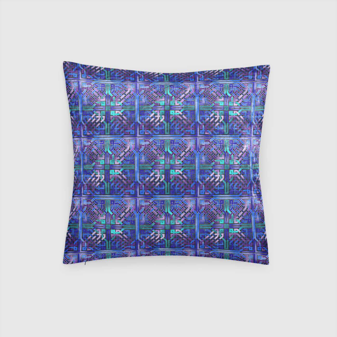 Blue Celtic Knot Crushed Velvet Throw Pillow