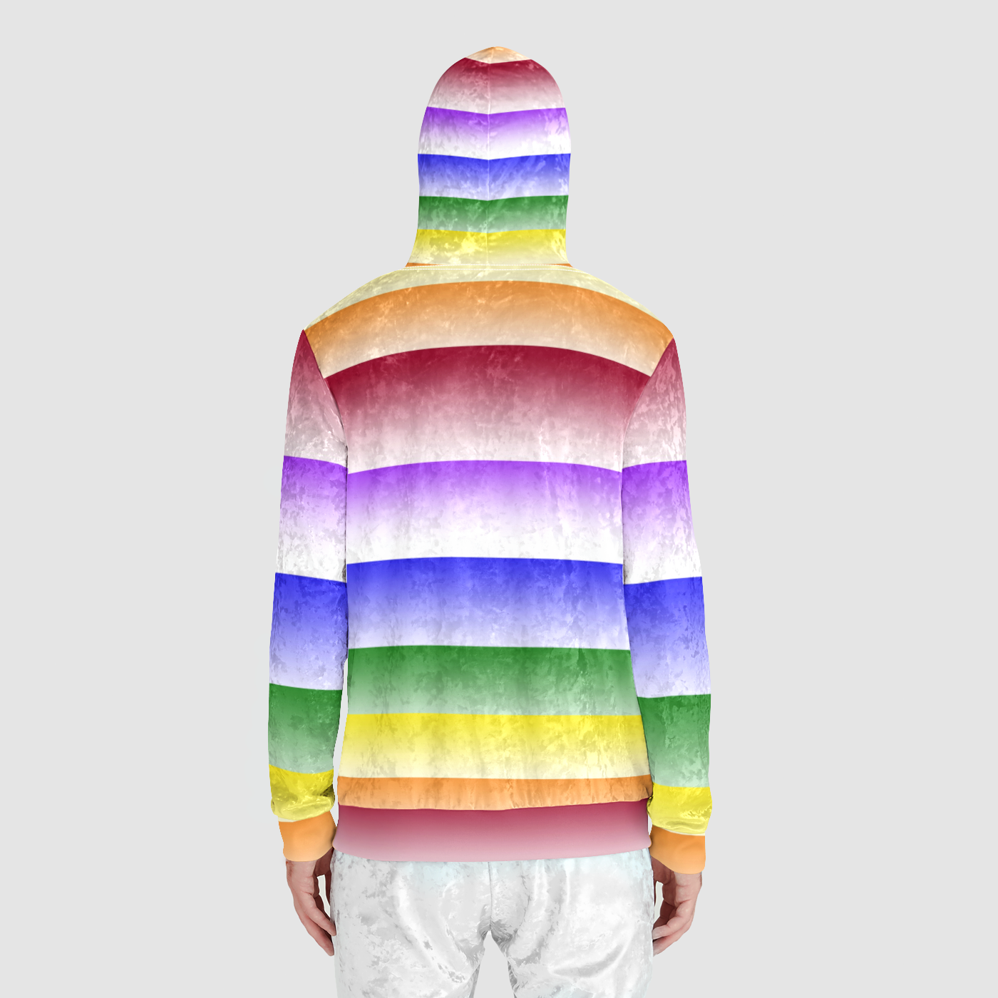 Pride Rainbow Unisex Zip Relaxed Velvet Hoodie