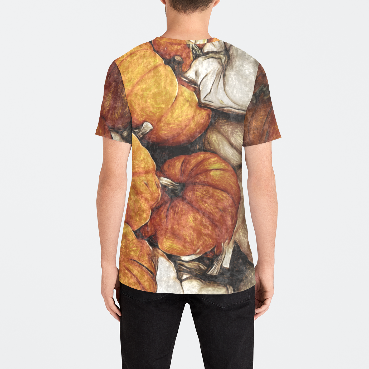 Pumpkins Pile Mens Velvet Tee