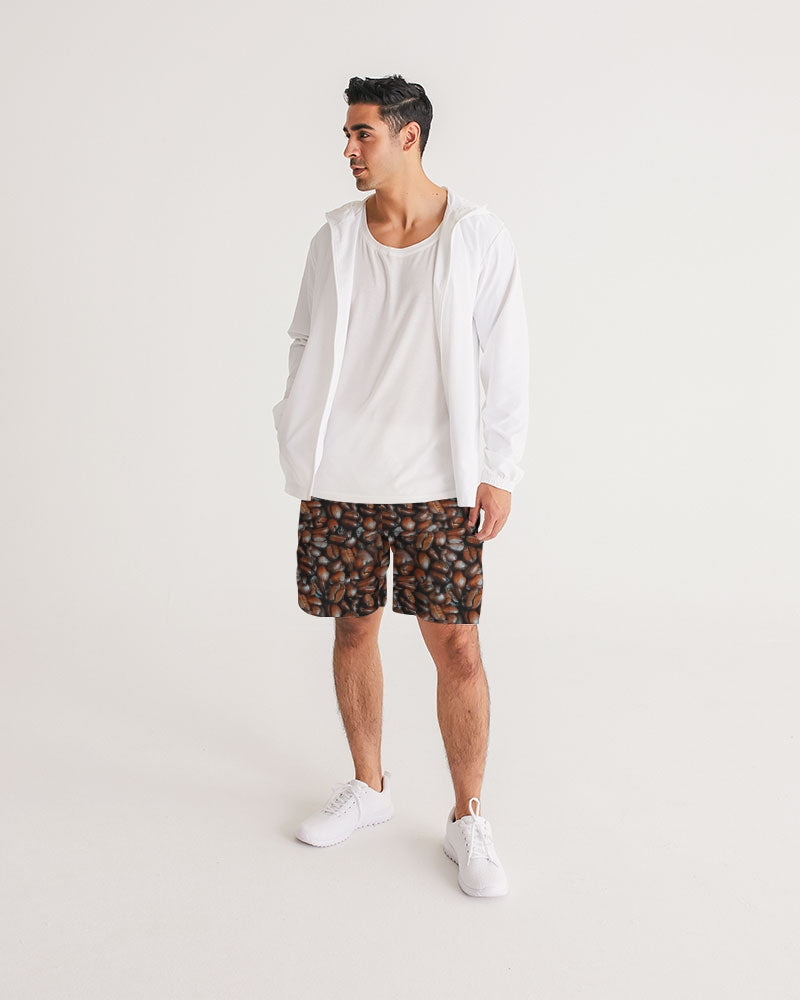 Coffee Bean Pattern Men's All-Over Print Jogger Shorts