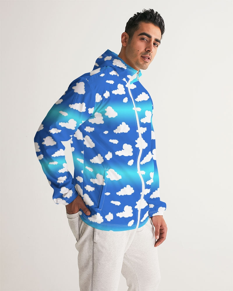 Clouds Pattern Men's All-Over Print Windbreaker