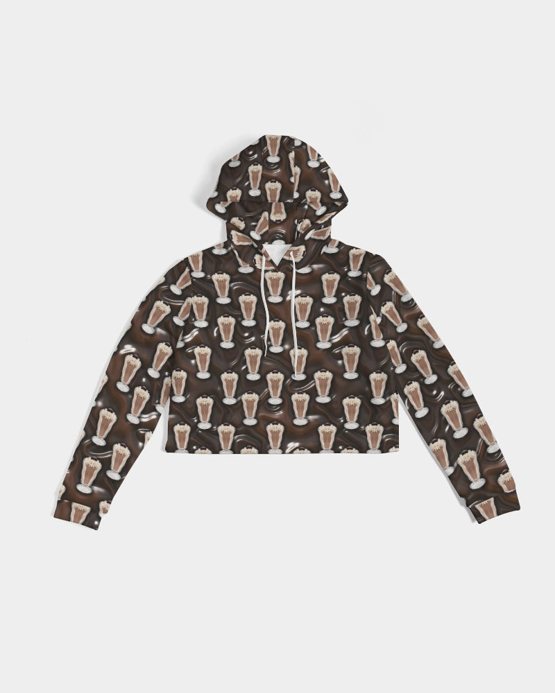 Chocolate Milkshake Women's All-Over Print Cropped Hoodie