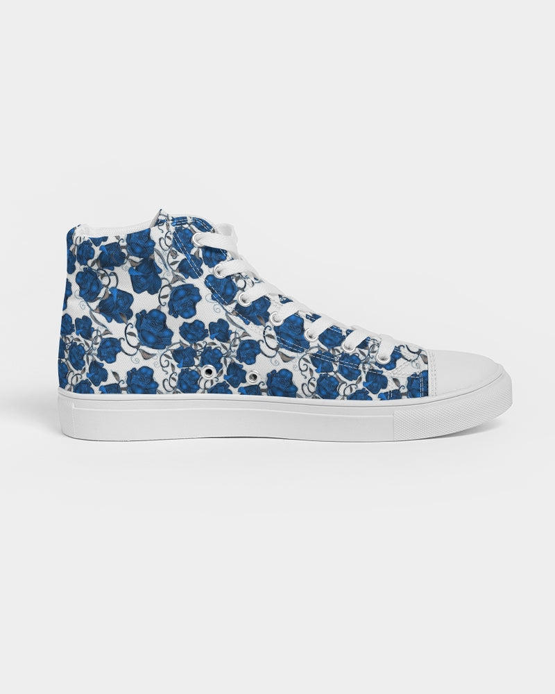 Blue Roses Women's Hightop Canvas Shoe