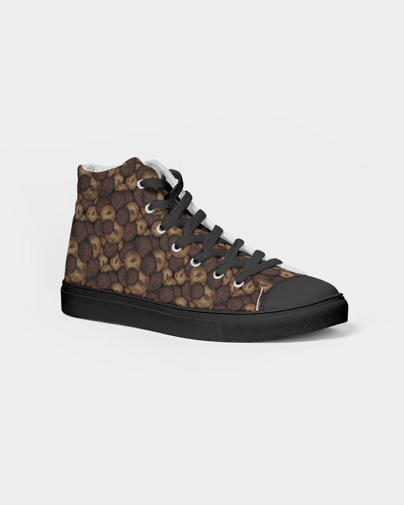 Chocolate Chip Cookies Men's Hightop Canvas Shoe - Black