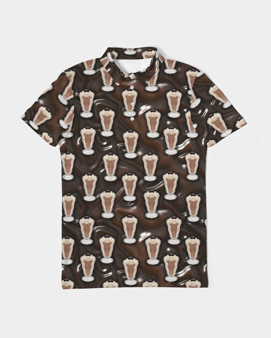 Chocolate Milkshake Men's All-Over Print Slim Fit Short Sleeve Polo