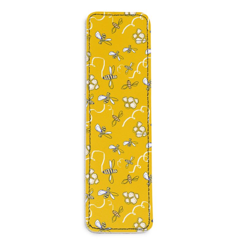 Honey Bees Leather Bookmark