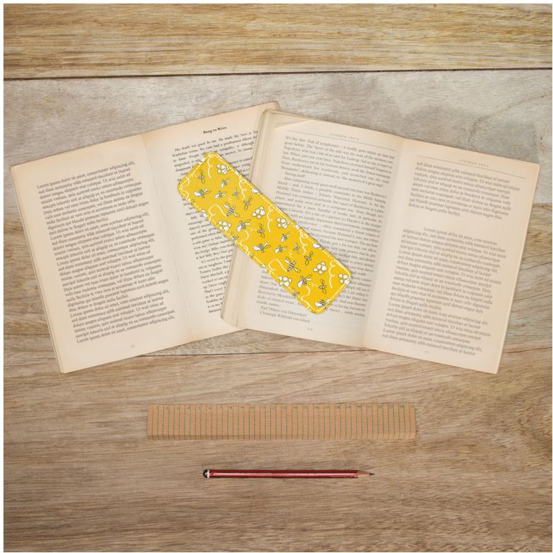 Honey Bees Leather Bookmark