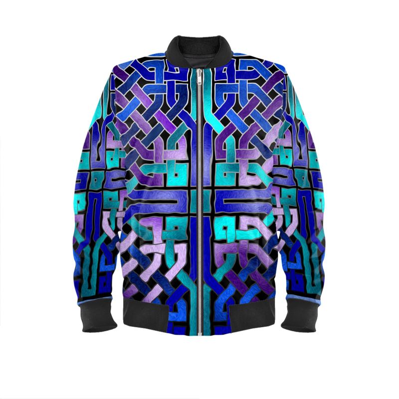 Blue Celtic Knot Mens Bomber Jacket