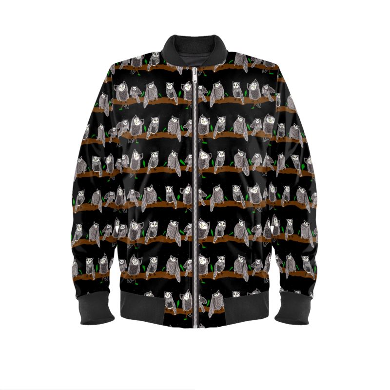 Cute Owls Pattern Mens Bomber Jacket