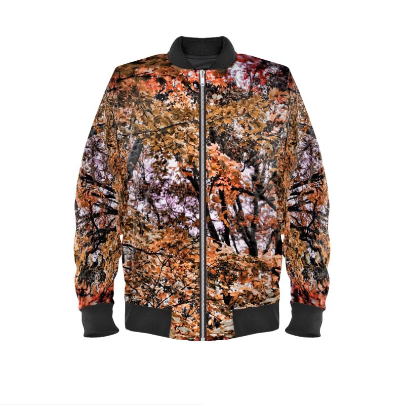 Fall Windy Leaves Mens Bomber Jacket