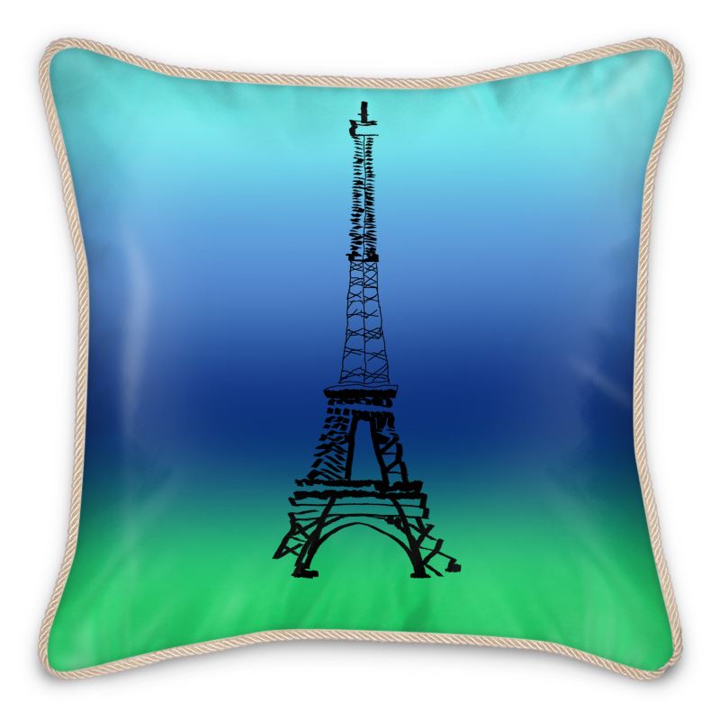 Eiffel Tower Silk Cushion