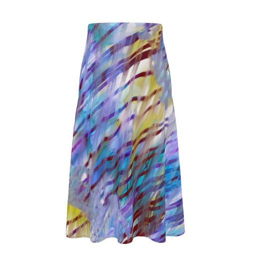 Abstract Ripple Midi Skirt