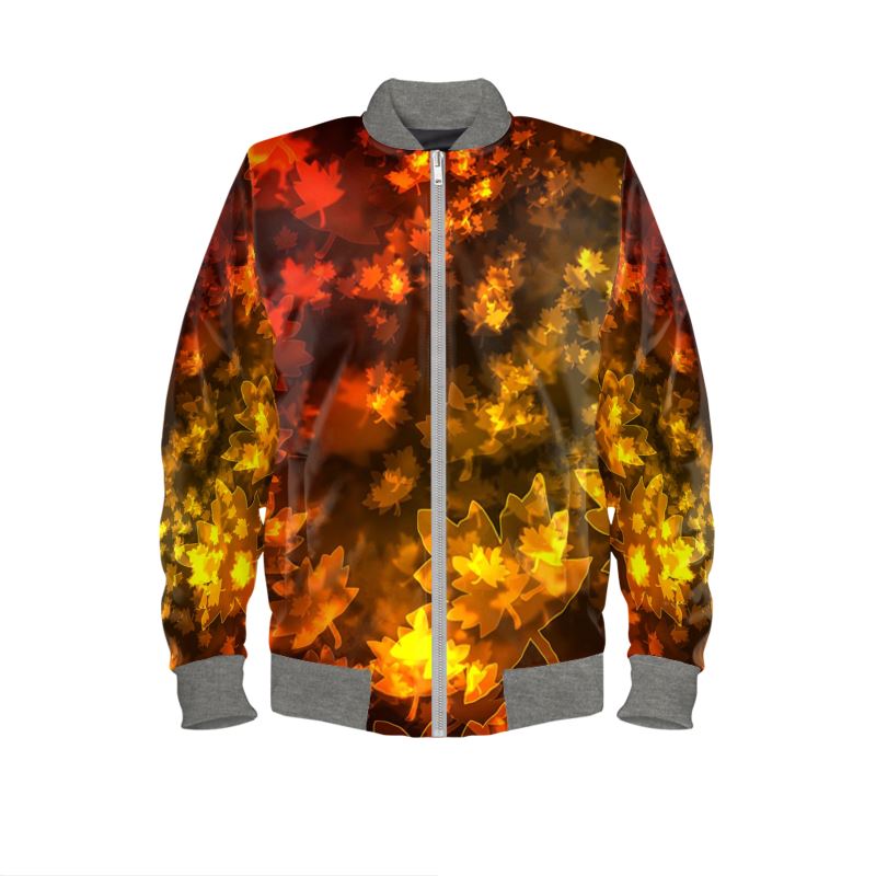 Fall leaves Bokeh Mens Bomber Jacket