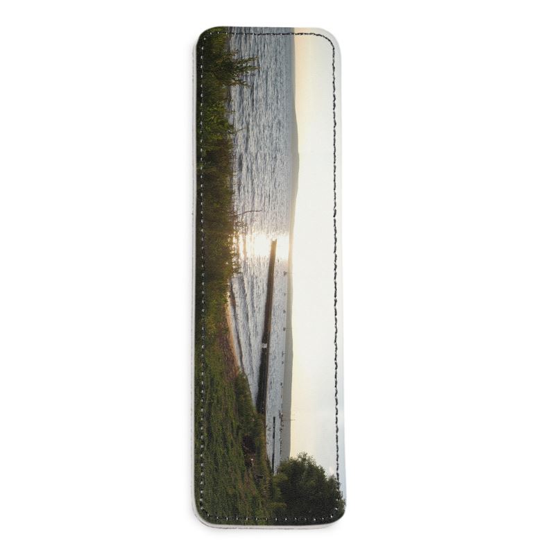 Madeline Island Sunset Leather Bookmark