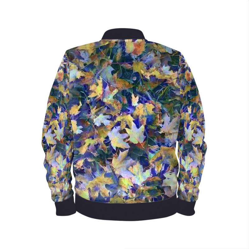 Late October Leaves Blue Mens Bomber Jacket