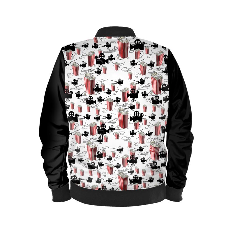 Movie Reels and Popcorn Mens Bomber Jacket