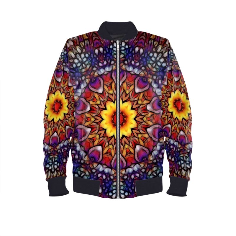 Blue Red Purple Kaleidoscope Mens Bomber Jacket