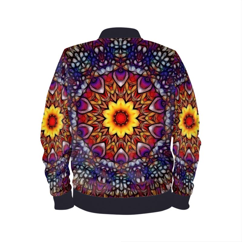 Blue Red Purple Kaleidoscope Mens Bomber Jacket