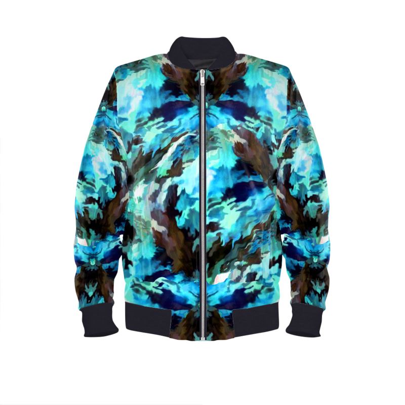 Blue Camo Mens Bomber Jacket