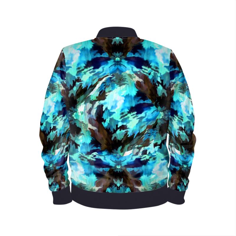 Blue Camo Mens Bomber Jacket