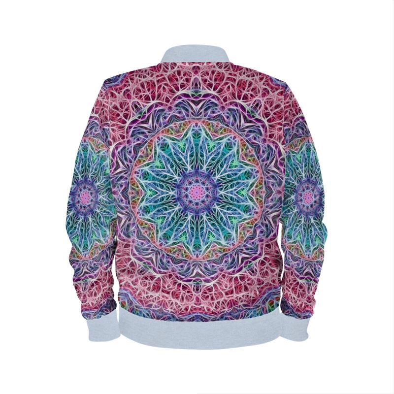 Blue and Pink Kaleidoscope Mens Bomber Jacket