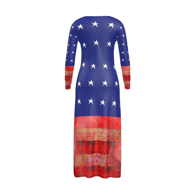 American Flag In Bokeh Long Cardigan