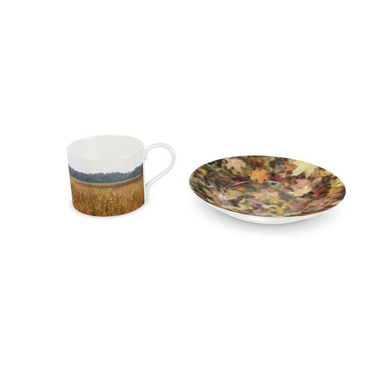 Autumn Prairie Grass Cup and Saucer